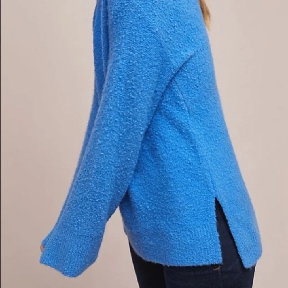 Anthropologie Clayton Chunky Wool V-Neck Sweater (XS) - Blue - Picture 3 of 7